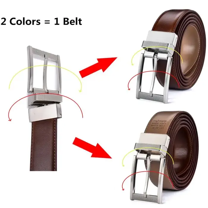 Ceinture en cuir réversible pour hommes