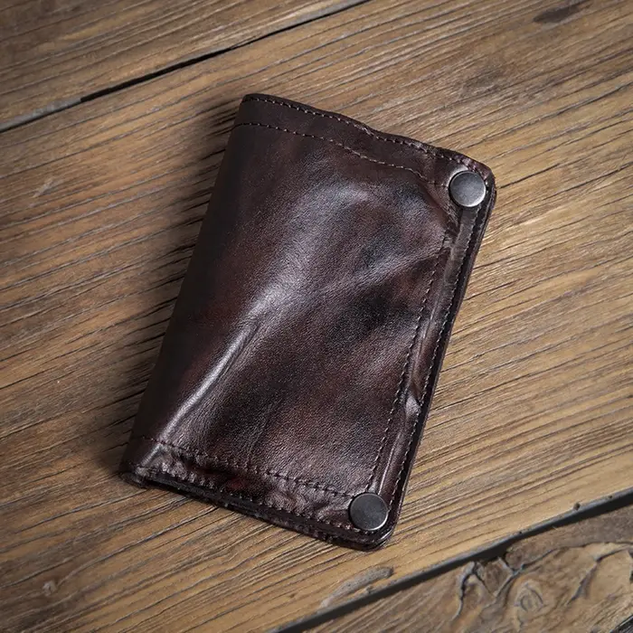 GURO haute qualité hommes portefeuille en cuir véritable Vintage à deux volets pince à billets porte-carte de crédit Design de luxe avec fermeture éclair poche à monnaie