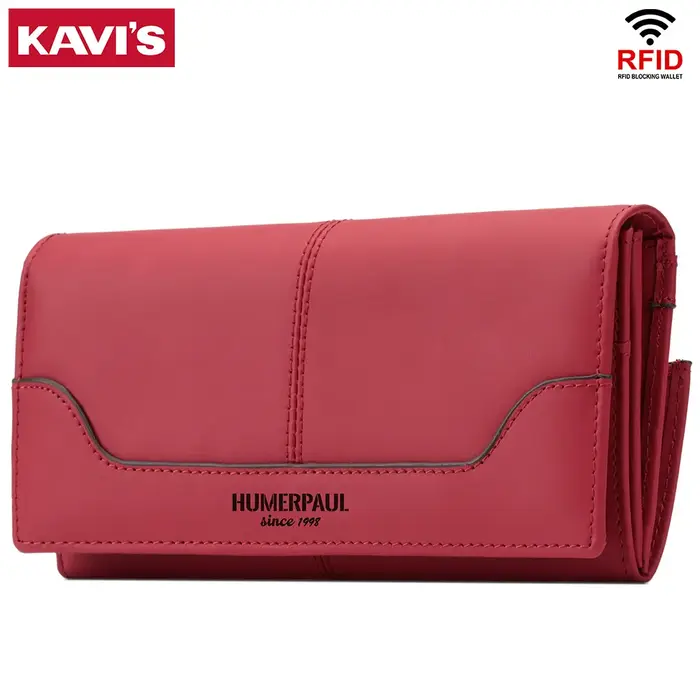 Portefeuille à la mode pour femmes en cuir véritable Long Carteras Para Mujer pochette Design de luxe avec fentes pour