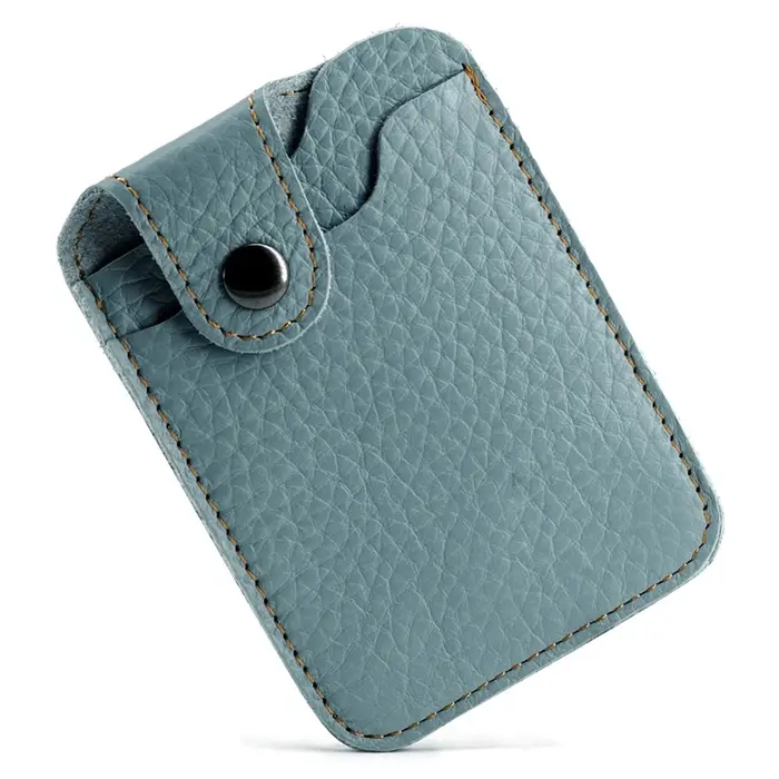 Porte-cartes en cuir véritable pour hommes, portefeuille minimaliste à 2 emplacements pour cartes de