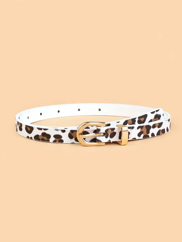 Boho Style PU ceinture imprimé léopard mince
