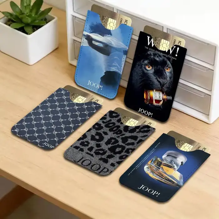Portefeuille mini en cuir véritable pour homme avec logo J-Joop