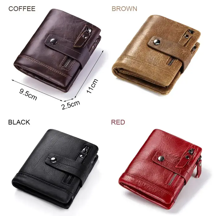 Portefeuille en cuir véritable pour femmes