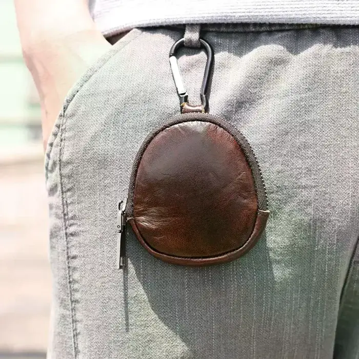 Mini porte-monnaie en cuir véritable