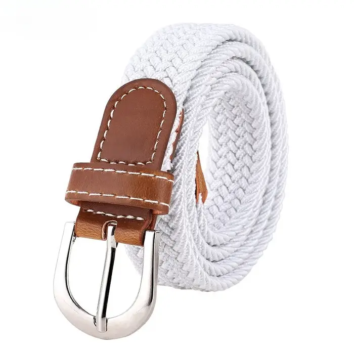 Ceinture élastique et tissée pour femme, polyvalente et décontractée, en denim, pour homme et femme
