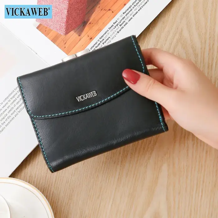 Vickaeb – portefeuille en cuir véritable pour femmes, petit porte-monnaie coloré, porte-monnaie à lo