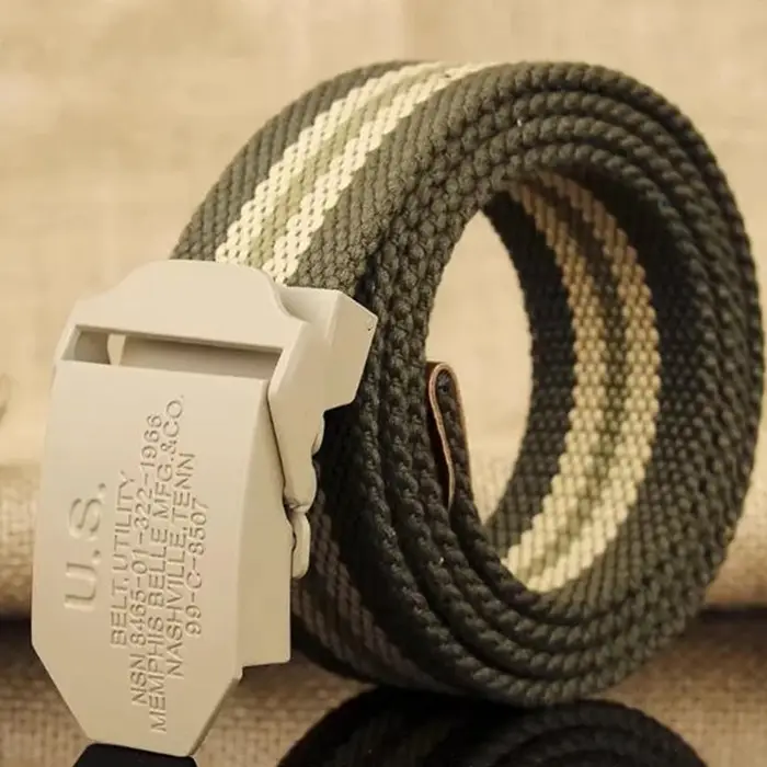 Ceinture tactique pour homme de style western vintage couleur camel, ceinture décontractée pour jeans avec boucle de designer américaine