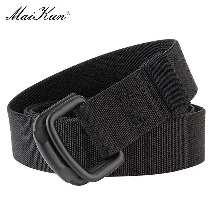 Maikun Double boucle en métal ceinture élastique en Nylon