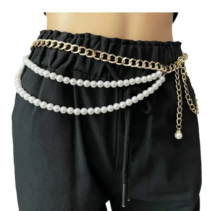 Ceinture de perles multicouche élégante