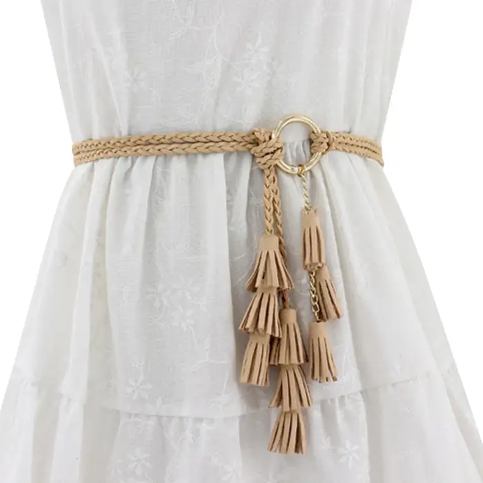 Ceinture tressée nouée décontractée pour femmes