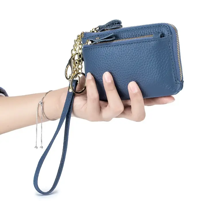 Portefeuille en cuir véritable pour femmes