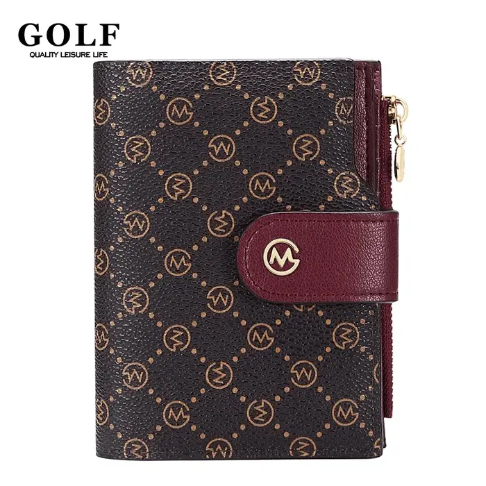 GOLF Portefeuilles en cuir pour femmes, petit sac à main pour dames, porte-cartes de crédit, carte photo bancaire d'identité, pince à billets, portefeuille court en cuir