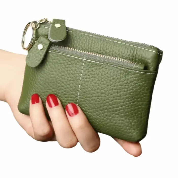 Porte-monnaie vintage mini en cuir PU avec plusieurs emplacements pour cartes, porte-clés pour femme