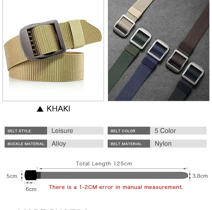 Hommes ceintures boucle ardillon ceinture en Nylon mâle armée
