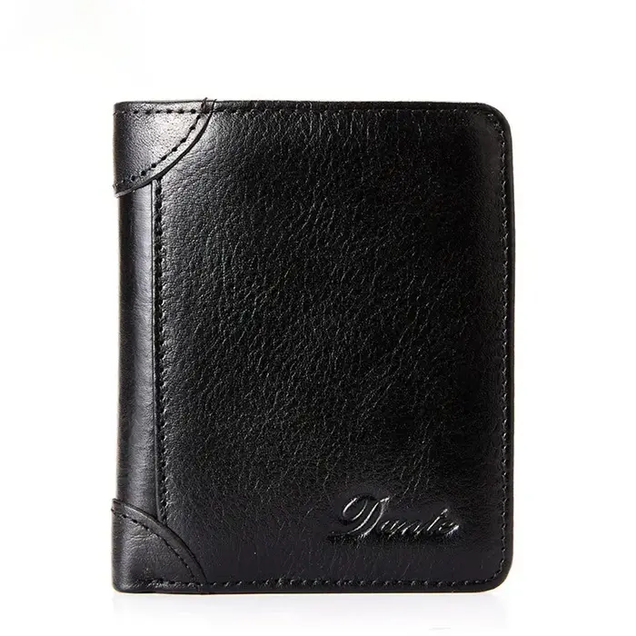 Portefeuille en cuir véritable Pour hommes deux sacs à main pliants RFID porte-cartes pour hommes