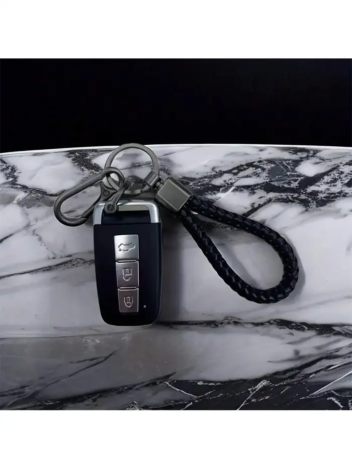 Porte-clés de voiture en corde tressée de luxe pour hommes