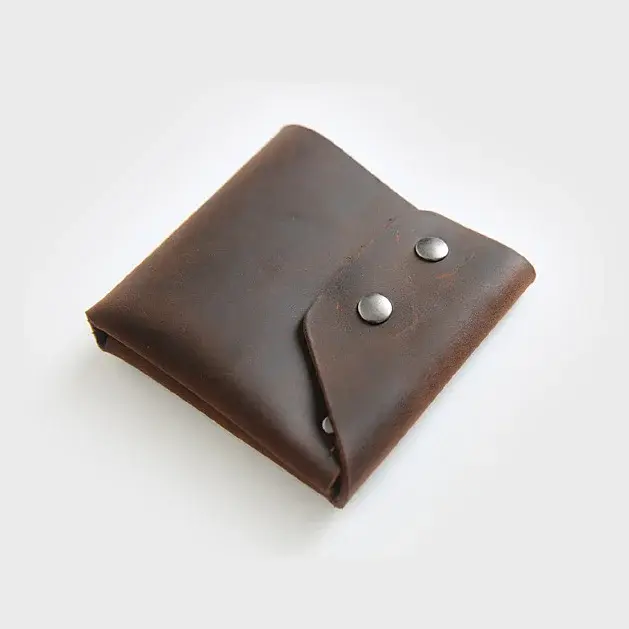 Portefeuille en cuir véritable fait à la main pour hommes, sacs d'argent Brepostal, portefeuille en