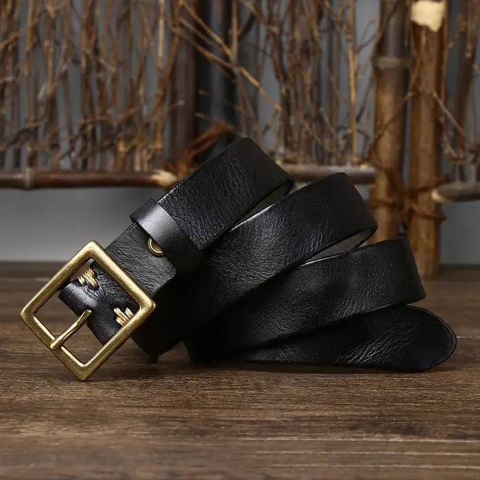 Ceinture de jean en cuir véritable pour femmes