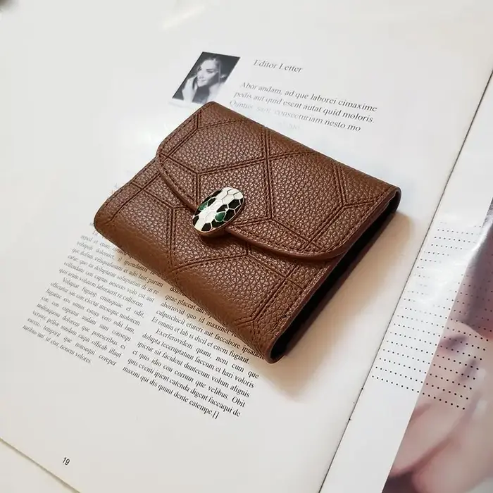 Nouveau portefeuille Snakehead pour femme, court, à trois volets, vertical, personnalisable, mini-portefeuille, petit porte-cartes frais, antivol