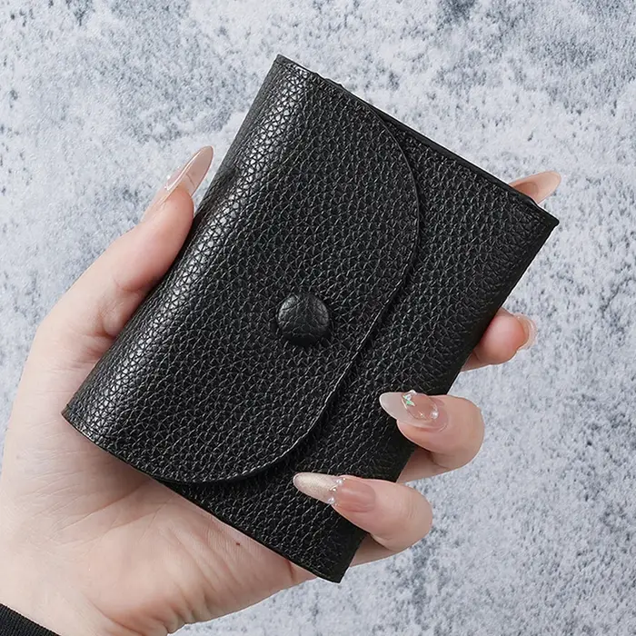 Femmes portefeuilles en cuir PU femme sac à main Mini moraillon solide multi-cartes porte-monnaie co
