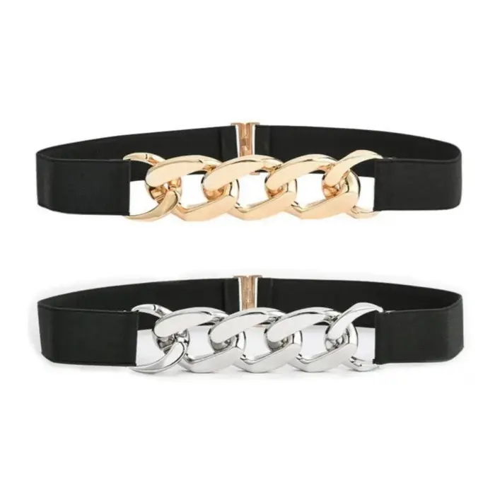 La ceinture élastique noire à chaîne