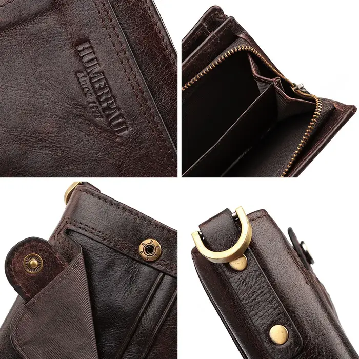 Portefeuille en cuir véritable pour hommes