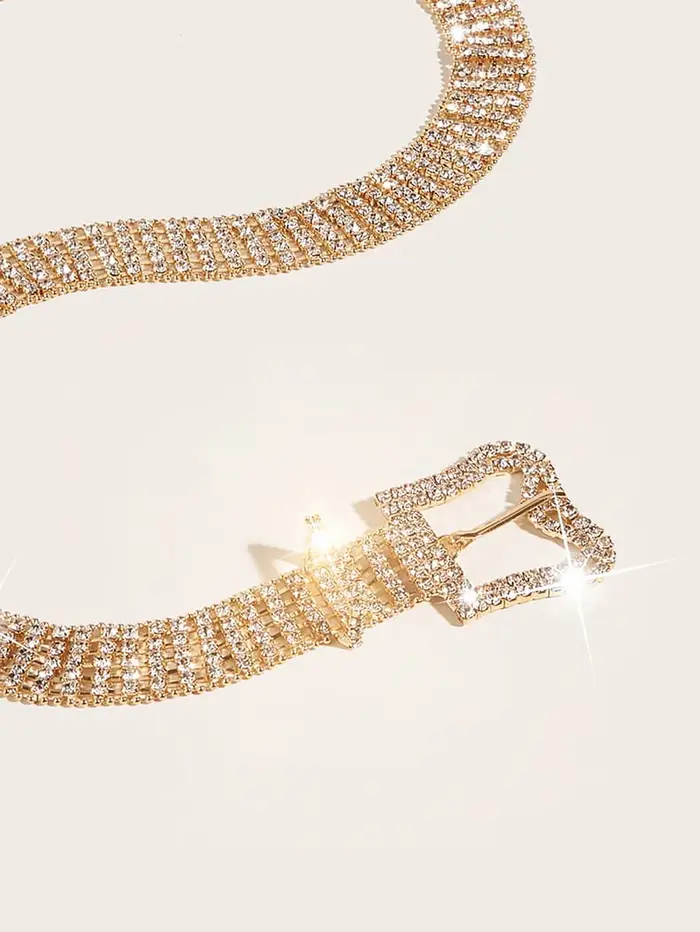 HERSHINE Ceinture tendance femme 1 pièce avec boucle papillon et strass