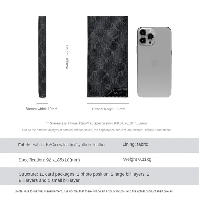 GOLF – portefeuille Long pour hommes
