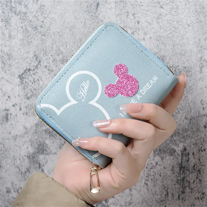 Portefeuille court de dessin animé japonais et coréen pour femme, mini porte-monnaie portable de gra