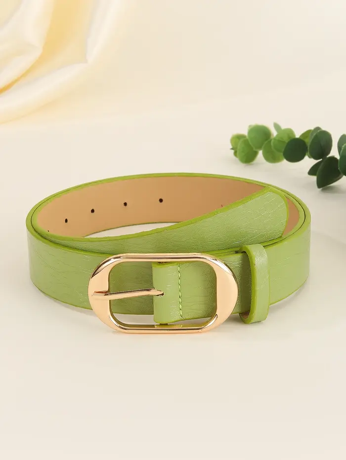 Ceinture à boucle en métal doré pour femme