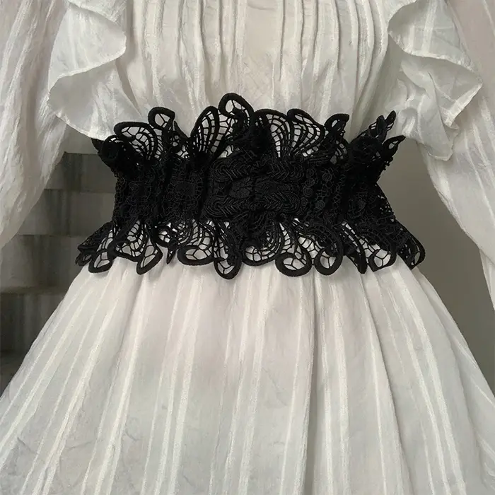 Ceinture de taille en dentelle rétro pour femmes