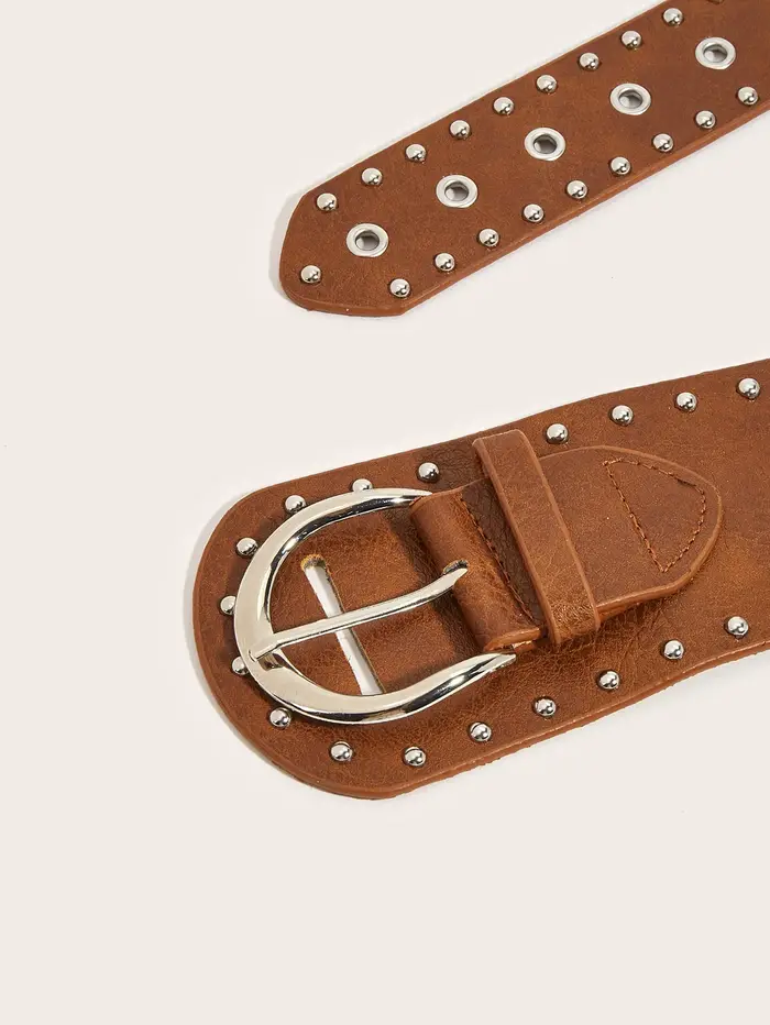 Ceinture noire rétro vintage à rivets