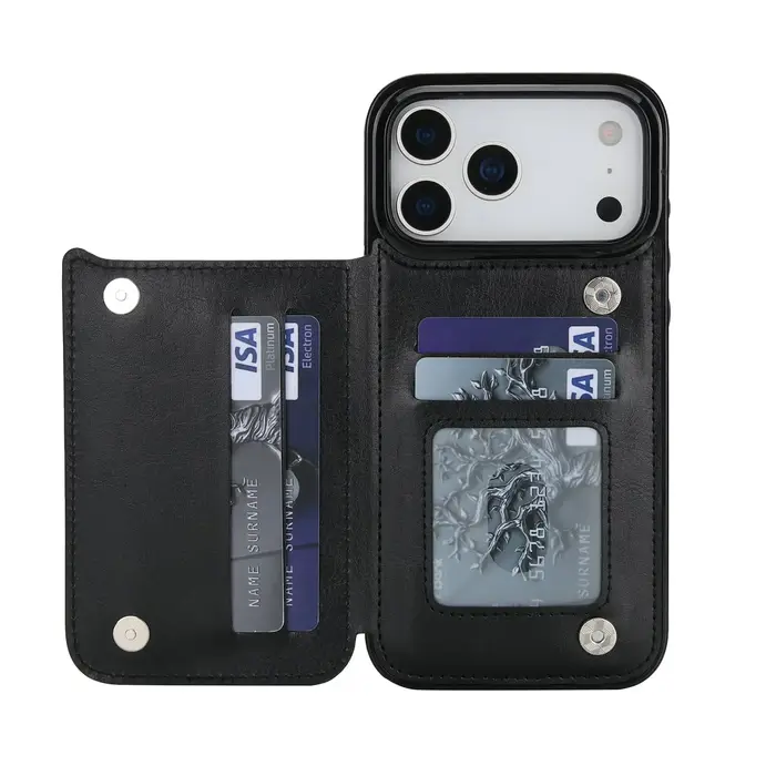 Étui portefeuille en cuir pour IPhone 17 Pro Max 17Air, haute entreprise, avec fentes pour cartes sur béquille, housse de Protection antichoc