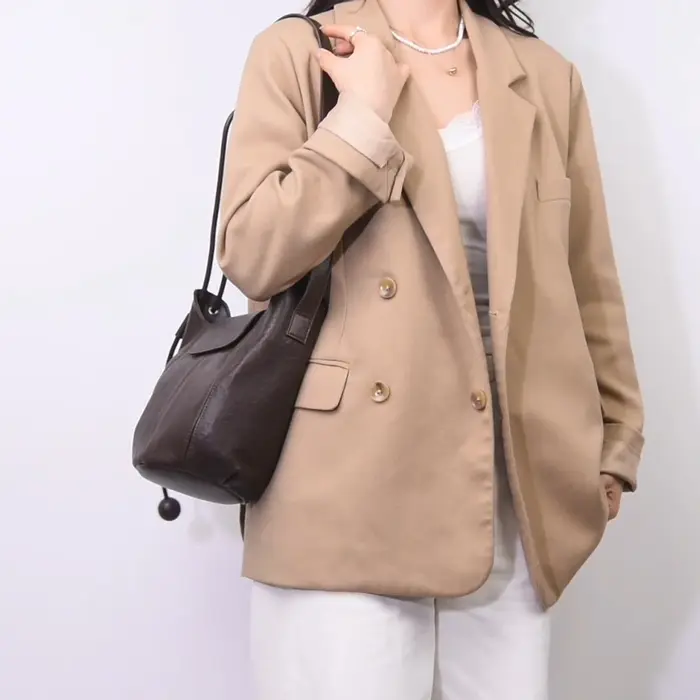 Sac bandoulière en cuir véritable pour femme