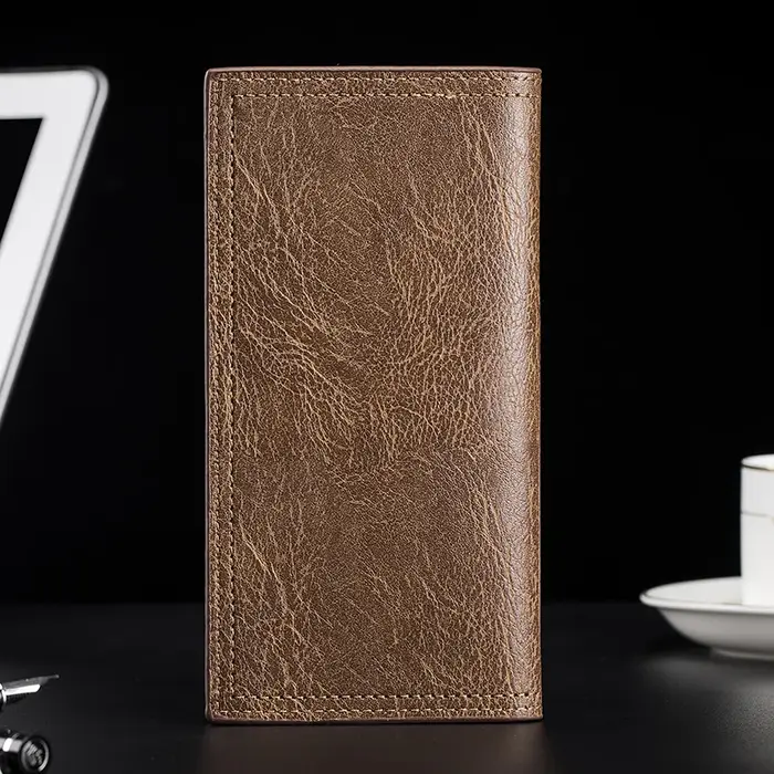 Portefeuille Long en cuir ciré à l'huile pour hommes