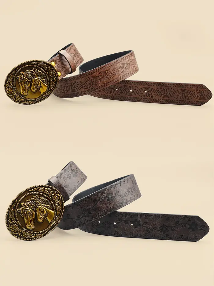 Ceinture rétro en denim occidental