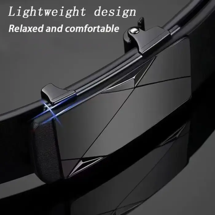 Ceinture noire à boucle automatique pour hommes