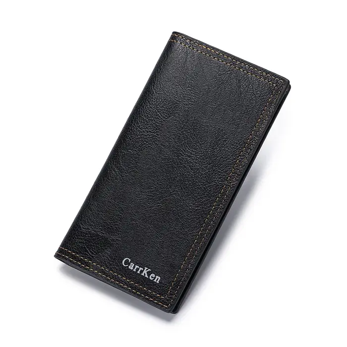 CarrKen – portefeuille Long en cuir ciré à l'huile pour hommes, cadeau rétro transfrontalier, multi-
