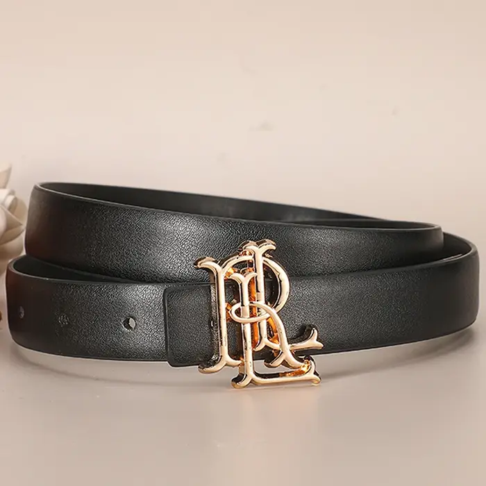 Nouvelle ceinture formelle en cuir véritable pour femmes, 2.5cm, ceinture de marque en métal de haut