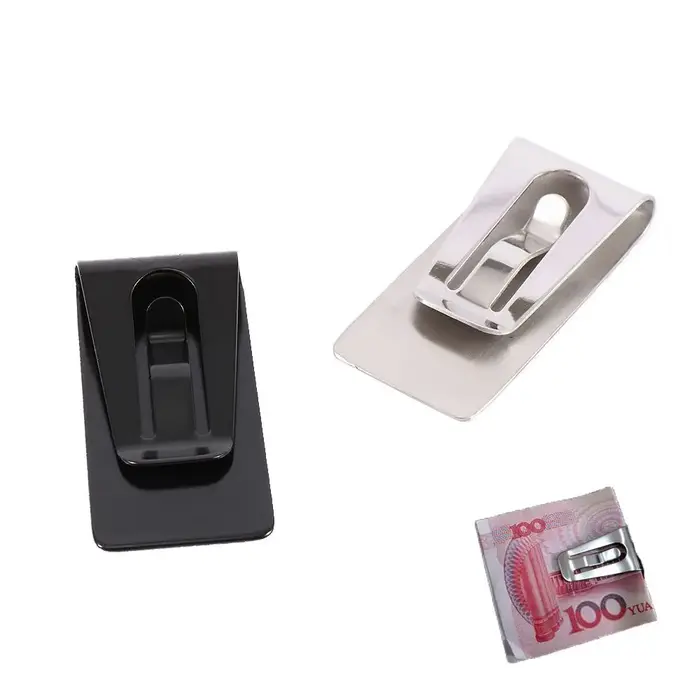 Porte-billet Portable unisexe, porte-carte de visite, Clip métallique en acier inoxydable, pinces à 