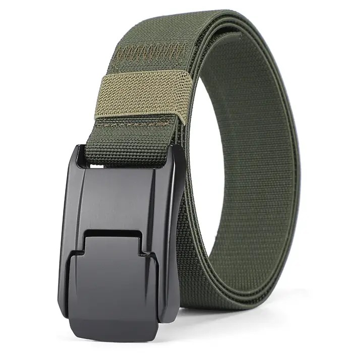Nouvelle ceinture extensible pour hommes et femmes, boucle à dégagement rapide, solide, en vrai Nylo