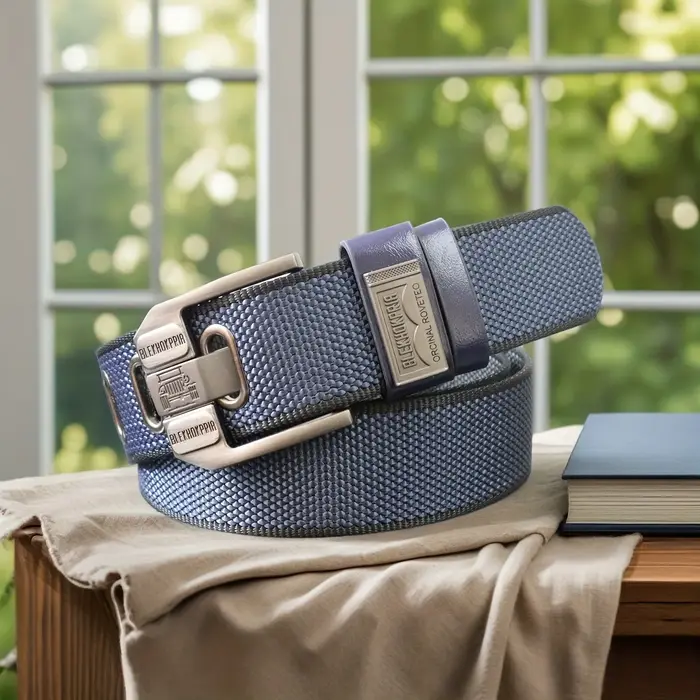 Ceinture en toile à boucle ardillon pour hommes pour adolescents – Décontracté rétro élégant de haute qualité