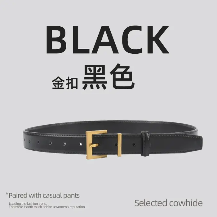 Ceinture rétro Simple en cuir véritable pour femmes, associée à des jeans, pantalons décontractés, l