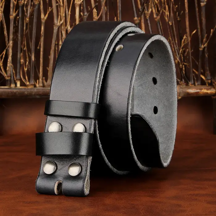 Sogefimen ceinture pour hommes sans boucle ceintures en cuir pleine fleur