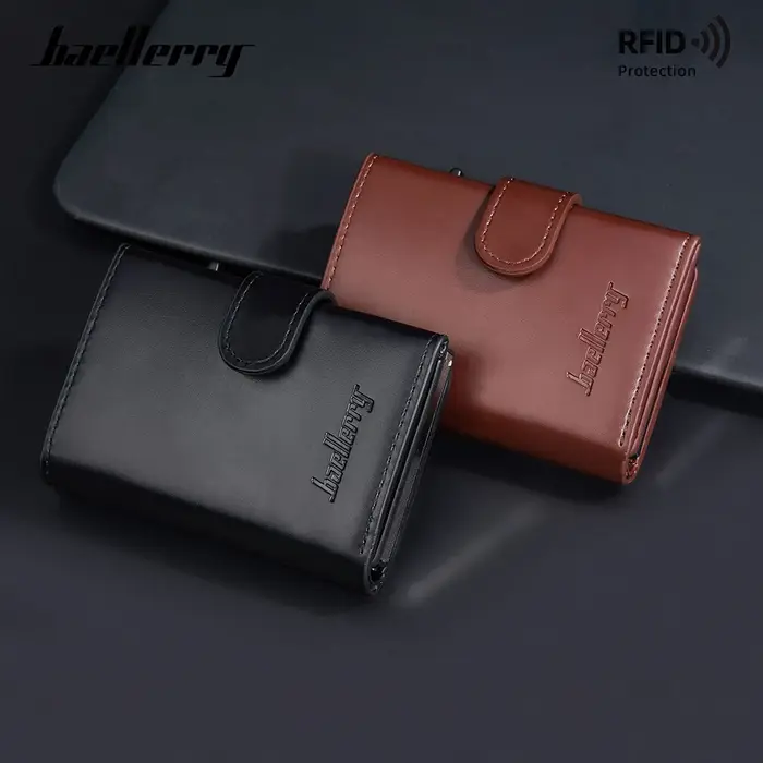Baellerry Porte-cartes en aluminium pour homme avec bouton coulissant pop-up automatique