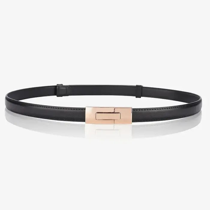 Ceinture fine en cuir de vache souple pour femmes