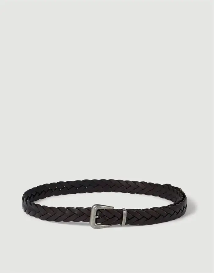 Ceinture en cuir tressé pour femme, ceinture élégante et décontractée ornée de perles