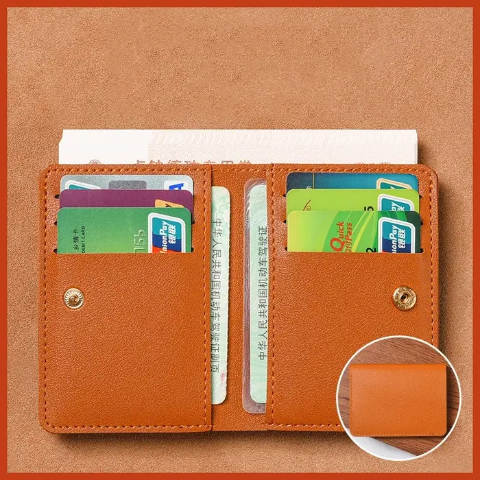 Portefeuille souple Super mince Portable en cuir PU, Mini portefeuille pour cartes de crédit, porte-