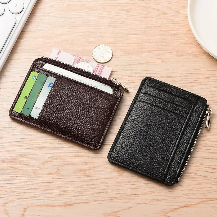 Portefeuille en cuir mince pour hommes