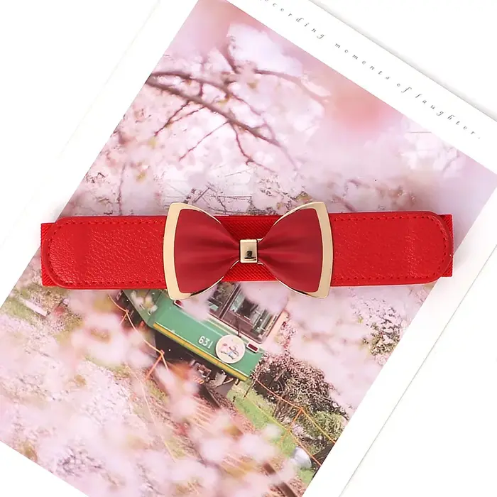 Ceinture à nœud 3D minimaliste de style français – Ceinture en cuir extensible et polyvalente pour r